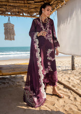 Unstitched 3-PC Luxury Lawn Silk Dupatta By Saira Shakira | DAHLIA-B